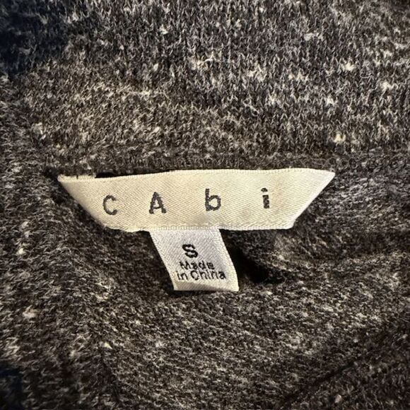 CAbi Glee Cowl Neck Sweater Cropped Long Sleeve High Low Hem Charcoal Size Small - Picture 4 of 10